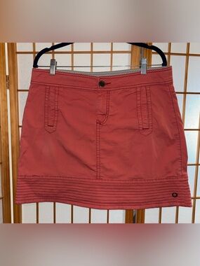 Anthropologie HEI HEI a line mini skirt PINK stitching detail SIZE 14 grommet